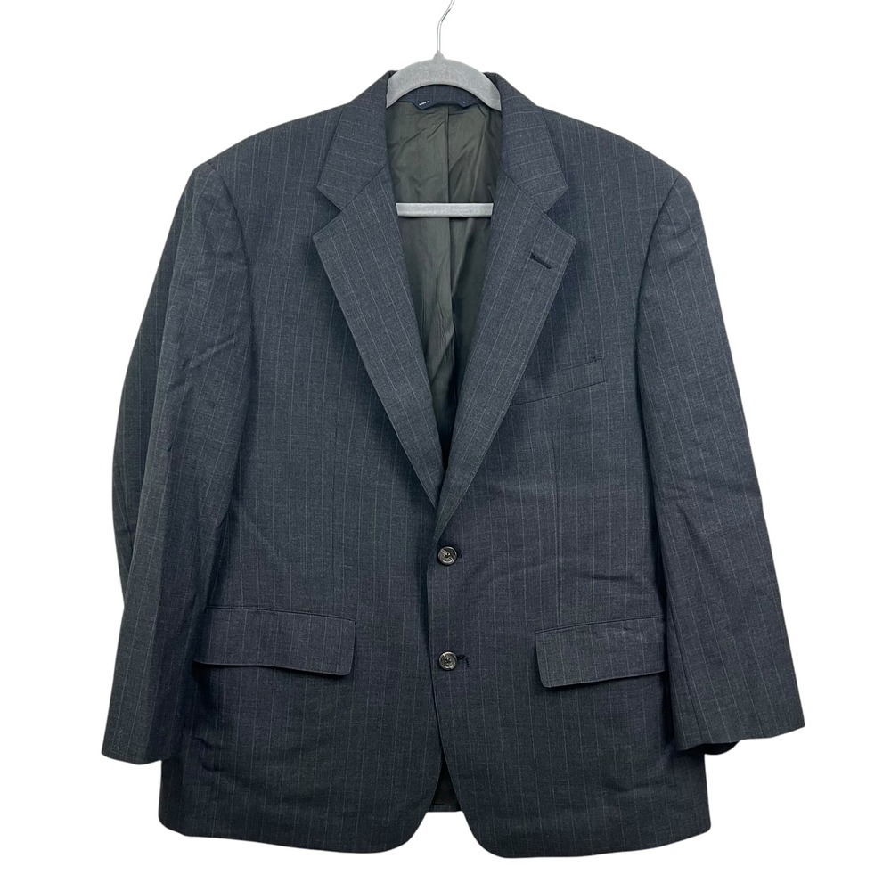 Brooks Brothers Mens Wool Pinstripe Blazer Suit 2 Button Vented Gray Size 42S